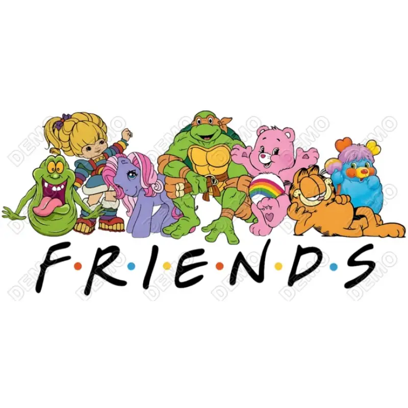 80s Cartoon Friends  DTF Iron on Transfer
