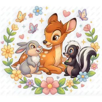 Bambi And Thumper  DTF Iron on Transfer