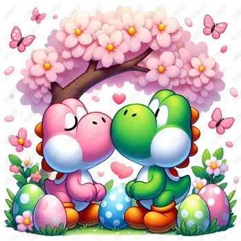 Cherry Blossom  Yoshi  DTF Iron on Transfer