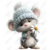 Cute Mouse with Flower  DTF Iron on Transfer 