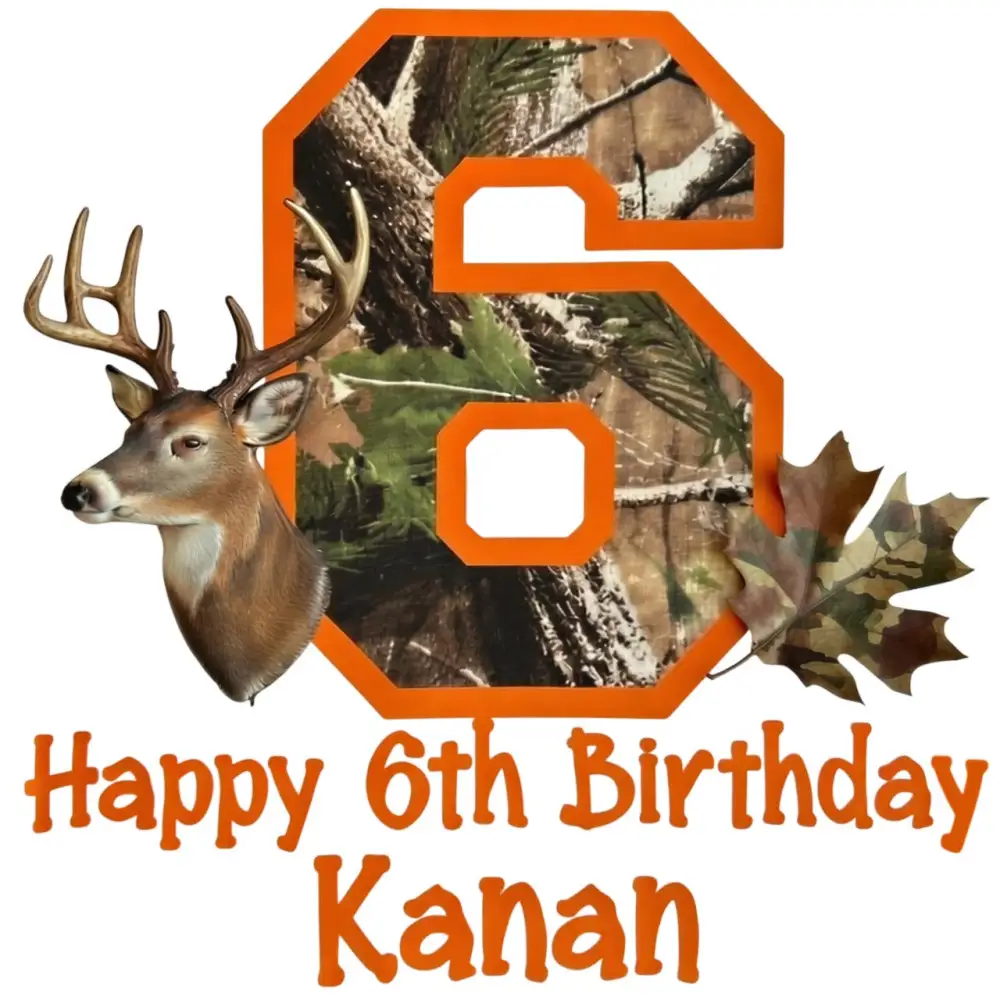 Deer Hunting  Birthday Custom DTF Iron on Transfer