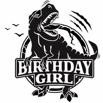 Dinosaur Birthday Girl  Iron On Transfer Vinyl HTV