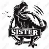 Dinosaur Sister   Iron On Transfer Vinyl HTV
