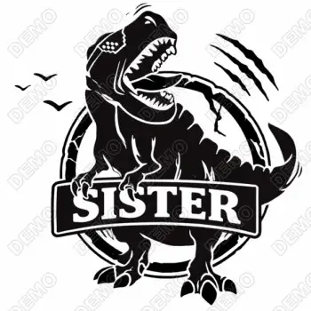 Dinosaur Sister   Iron On Transfer Vinyl HTV