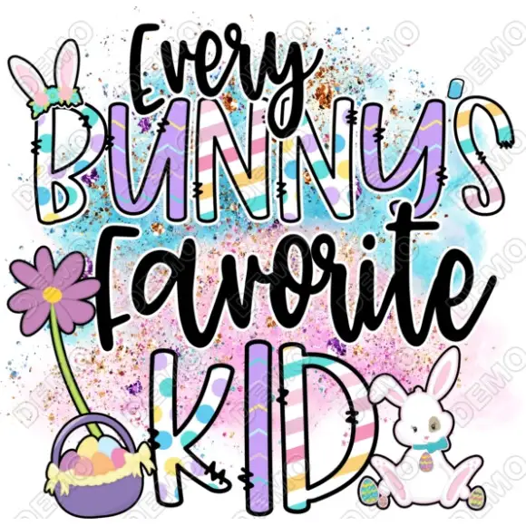 Every Bunny's Favorite Kid Easter  DTF Iron on Transfer