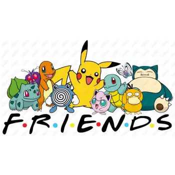 Friends Pokemon DTF   Shirt Iron on Transfer N42