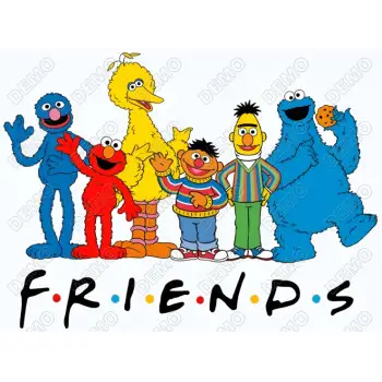Friends Sesame Street Characters Elmo DTF  Shirt Iron on Transfer