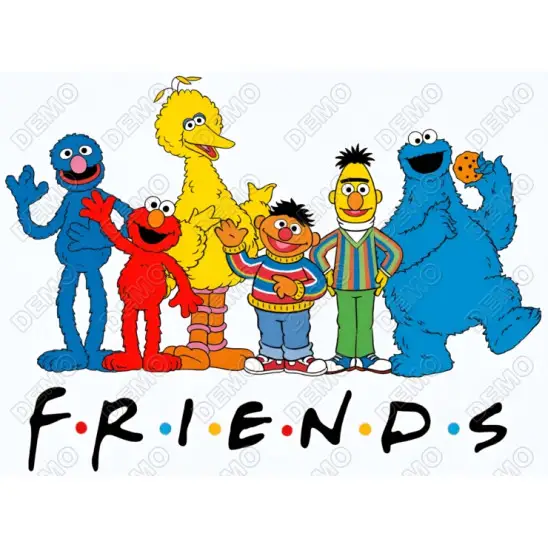 Friends Sesame Street Characters Elmo DTF  Shirt Iron on Transfer