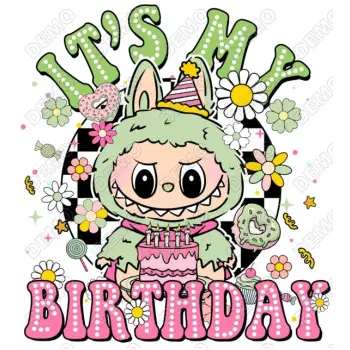 Labubu Birthday  DTF  Iron on Transfer  N1