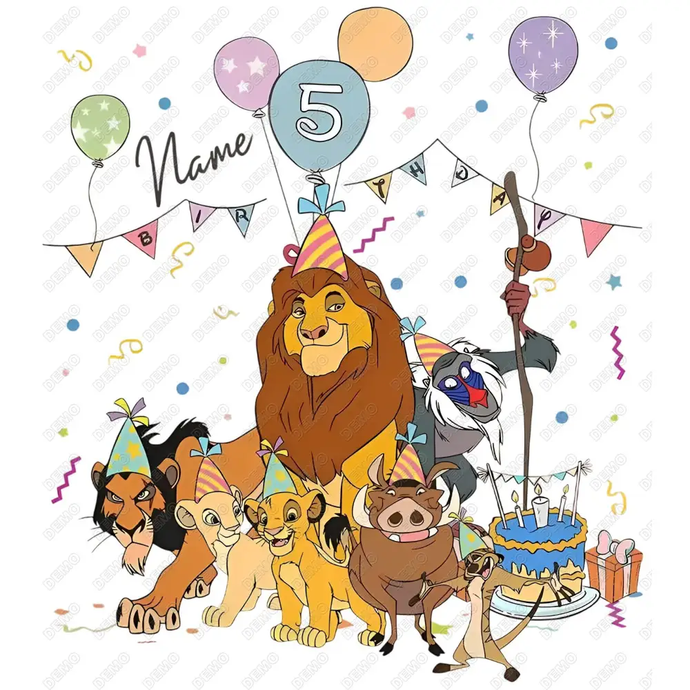 Lion King  Birthday  DTF  Shirt Iron on Transfer