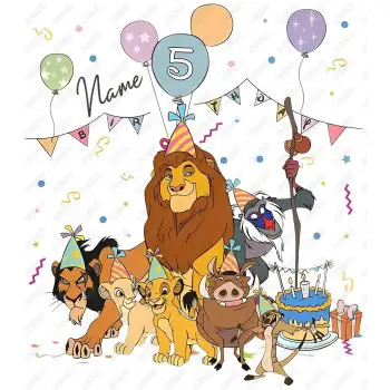 Lion King  Birthday  DTF  Shirt Iron on Transfer