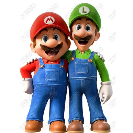 Luigi and Mario DTF Iron on Transfer N10