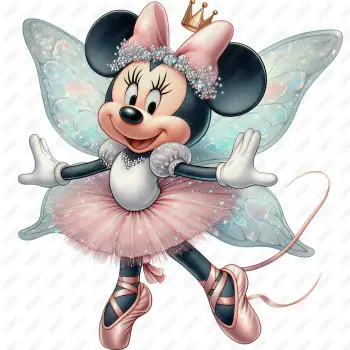 Minnie Mouse fairy ballerina DTF Iron on Transfer