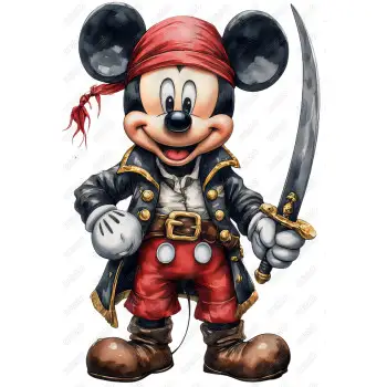 Pirate Mickey Mouse  DTF  Iron on Transfer  N8
