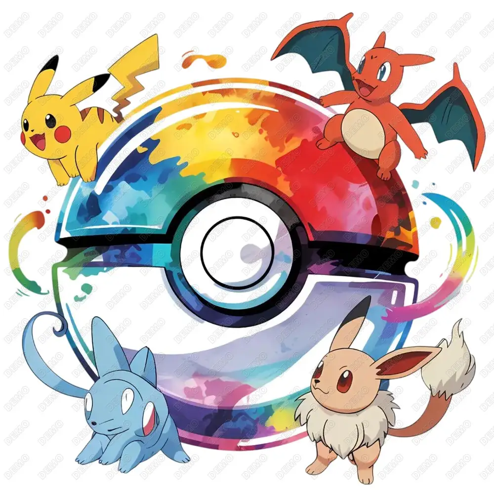 PokeBall  DTF  Iron on Transfer N7