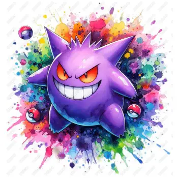 Pokemon  Gengar DTF  Iron on Transfer N34