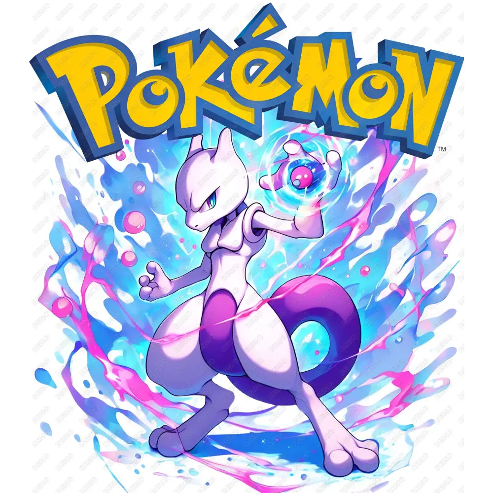 Pokémon Mewtwo  DTF  Iron on Transfer