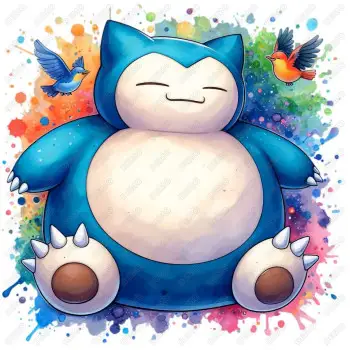 Pokémon Snorlax  DTF  Iron on Transfer