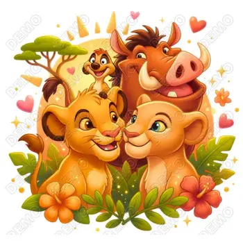 Simba, Nala, Timon  and Pumbaa  Disney DTF Iron on Transfer