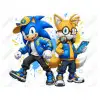 Sonic  and Tails DTF  Iron on Transfer 
