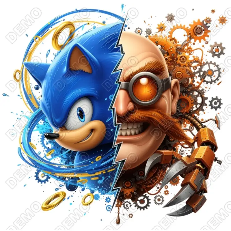 Sonic the Hedgehog Doctor Eggman  DTF  Shirt Iron on Transfer