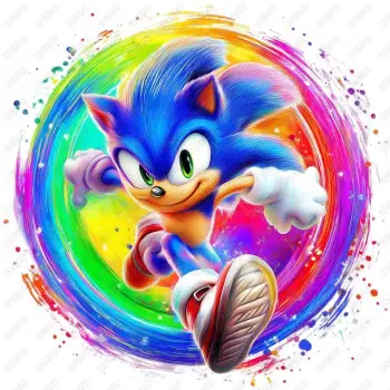 Sonic the Hedgehog Run  DTF  Iron on Transfer