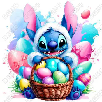 Stitch Easter DTF  Shirt Iron on Transfer #12