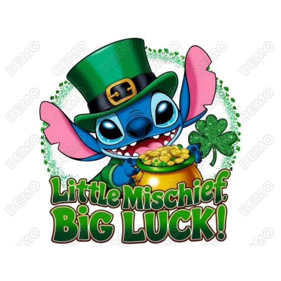 Stitch St Patrick's Day DTF  Shirt Iron on Transfer