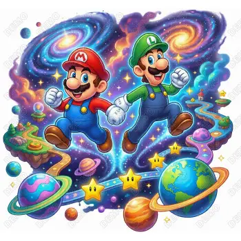 Super Mario Galaxy  DTF  Iron on Transfer