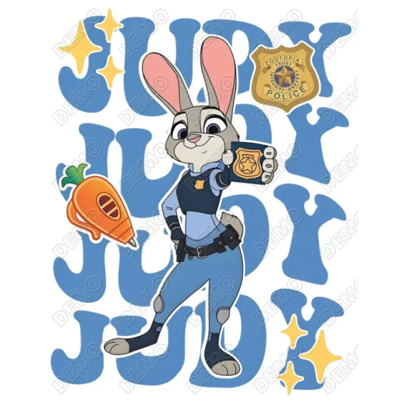 Zootopia Judy Hopps DTF  Shirt Iron on Transfer