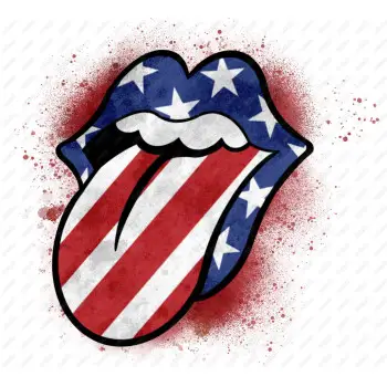 American Flag  Rolling Stones   DTF  Shirt Iron on Transfer