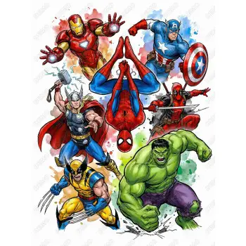 Avengers  Iron Man, Captain America, Thor, Deadpool, Wolverine, and the Hulk DTF  Shirt Iron on Transfer