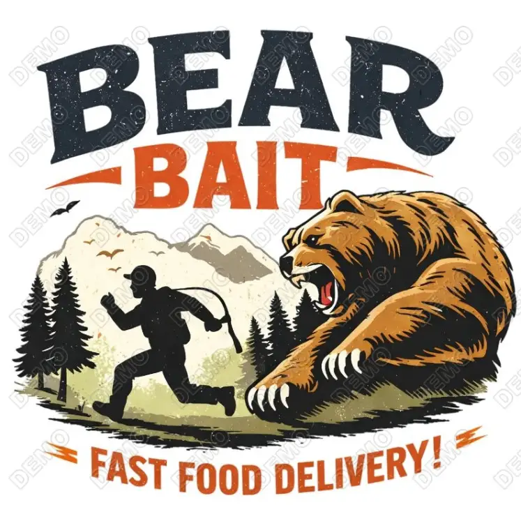 Bear Bait  DTF Iron on Transfer N1