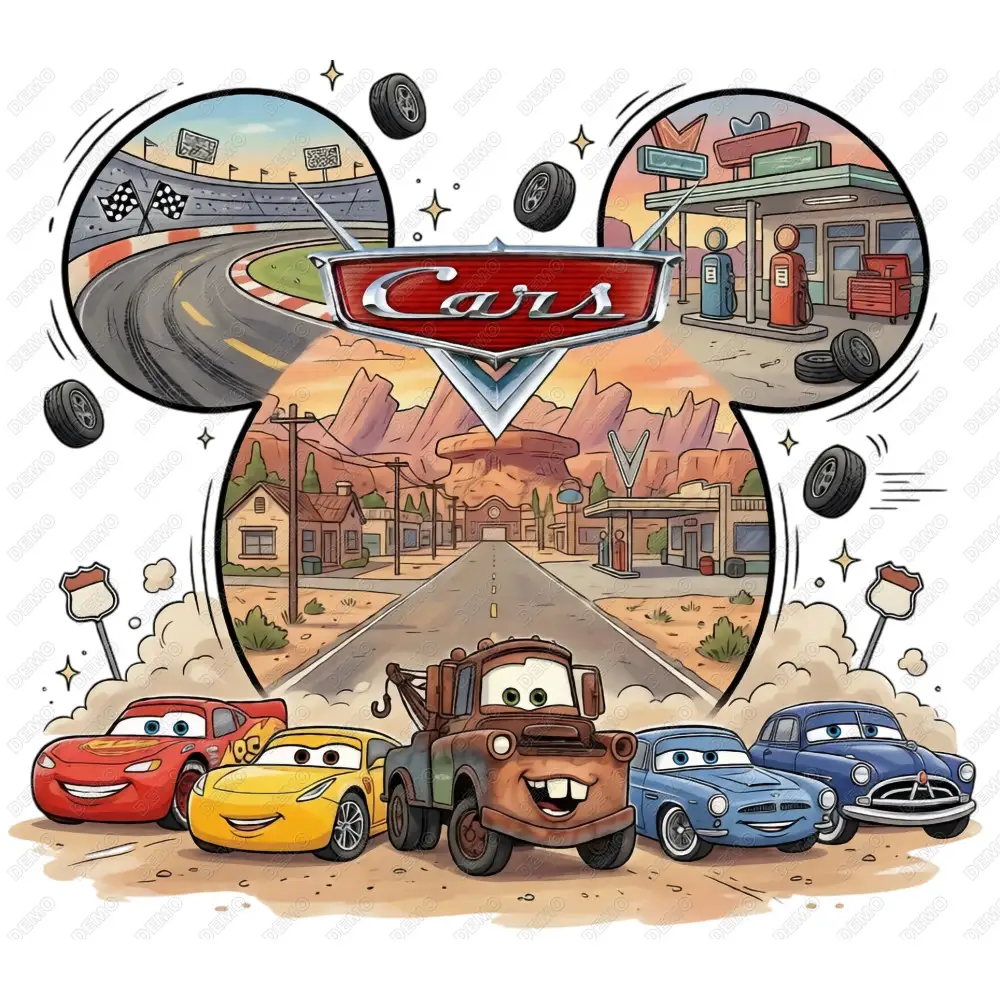 Cars Pixar Disney  DTF  Iron on Transfer