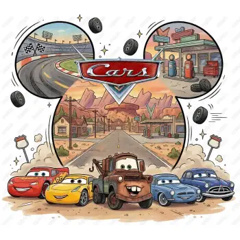 Cars Pixar Disney  DTF  Iron on Transfer