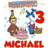 Curious George  Birthday  Personalized  Custom DTF Iron on Transfer