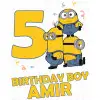 Despicable Me  Birthday Minions Personalized Custom DTF  Shirt Iron on Transfer