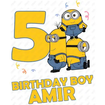 Despicable Me  Birthday Minions Personalized Custom DTF  Shirt Iron on Transfer