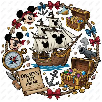 Disney Cruise Pirates Mickey Mouse DTF  Iron on Transfer