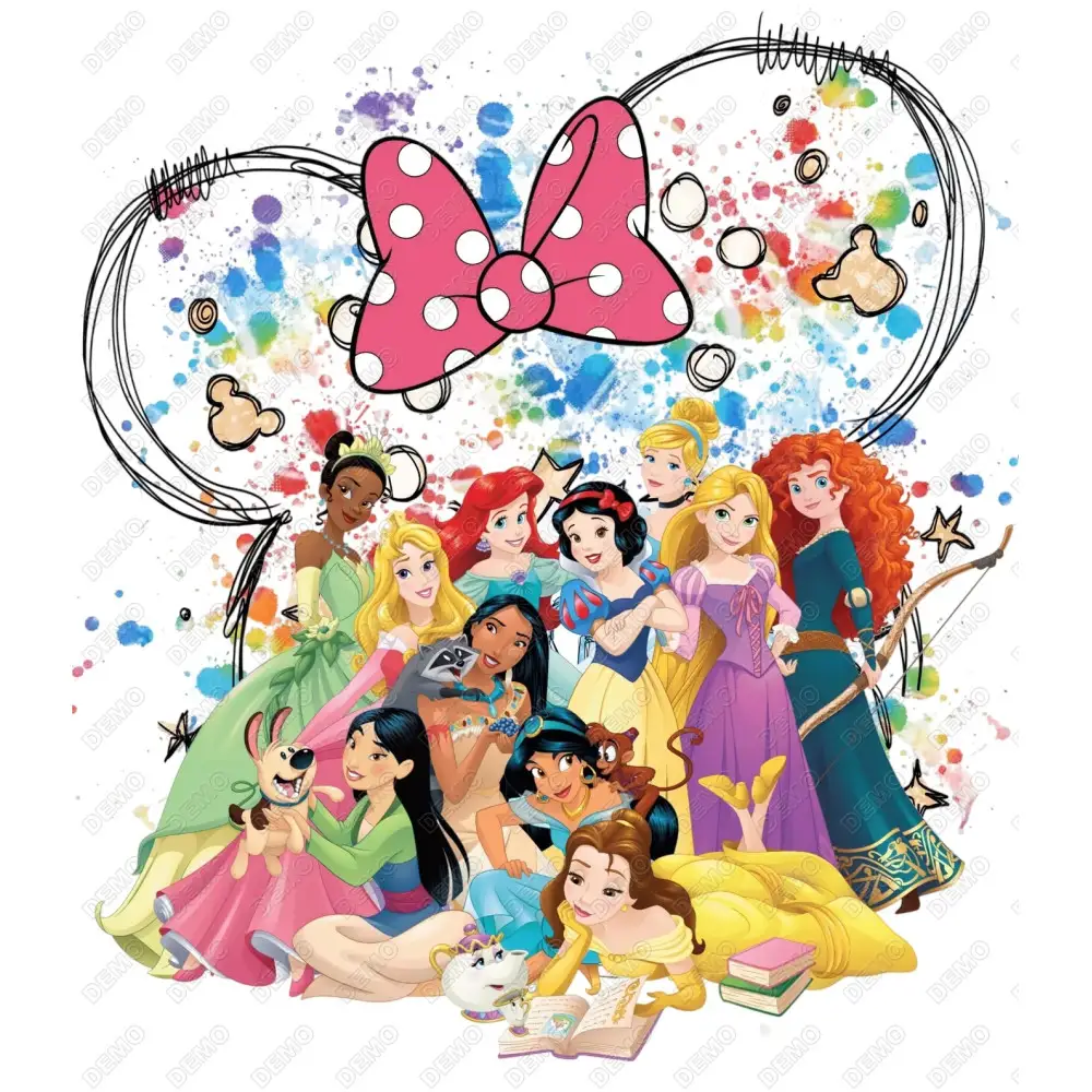 Disney Princess Group  DTF  Shirt  Iron on Transfer