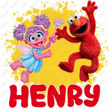 Elmo Abby Cadabby  Name Custom DTF  Shirt Iron on Transfer