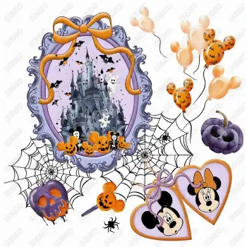 Halloween Castle Mickey Mouse DTF  Shirt Iron on Transfer