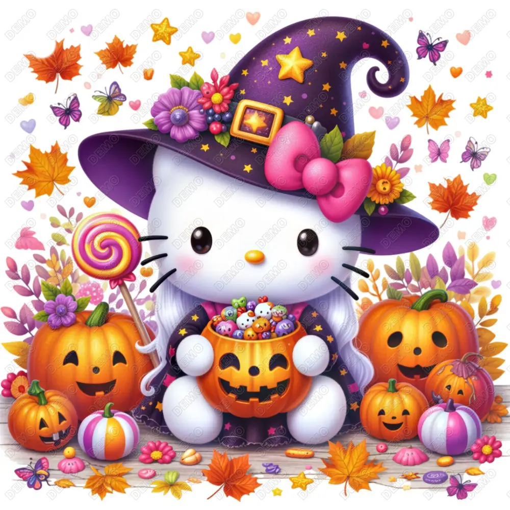 Halloween Hello Kitty DTF  Shirt Iron on Transfer N8