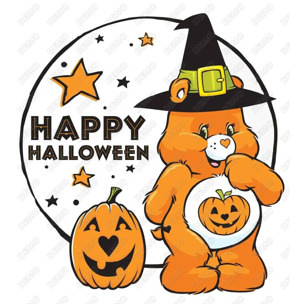 Happy Halloween Care Bear  DTF  Shirt Iron on Transfer