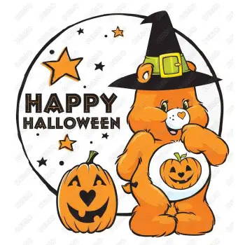 Happy Halloween Care Bear  DTF  Shirt Iron on Transfer