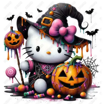 Hellol Kitty Halloween DTF  Shirt Iron on Transfer N9