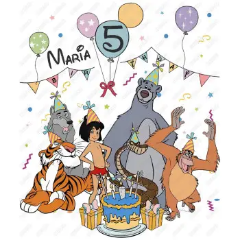 Jungle Book Mowgli  Birthday  Personalized DTF Iron on Transfer