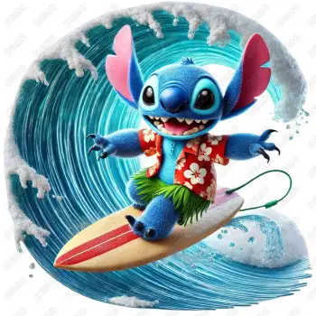 Lilo & Stitch surfing  DTF  Shirt  Iron on Transfer