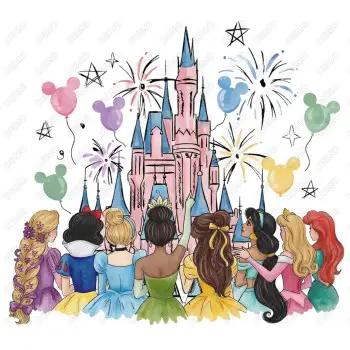 Magic Kingdom Princesses  DTF  Shirt  Iron on Transfer