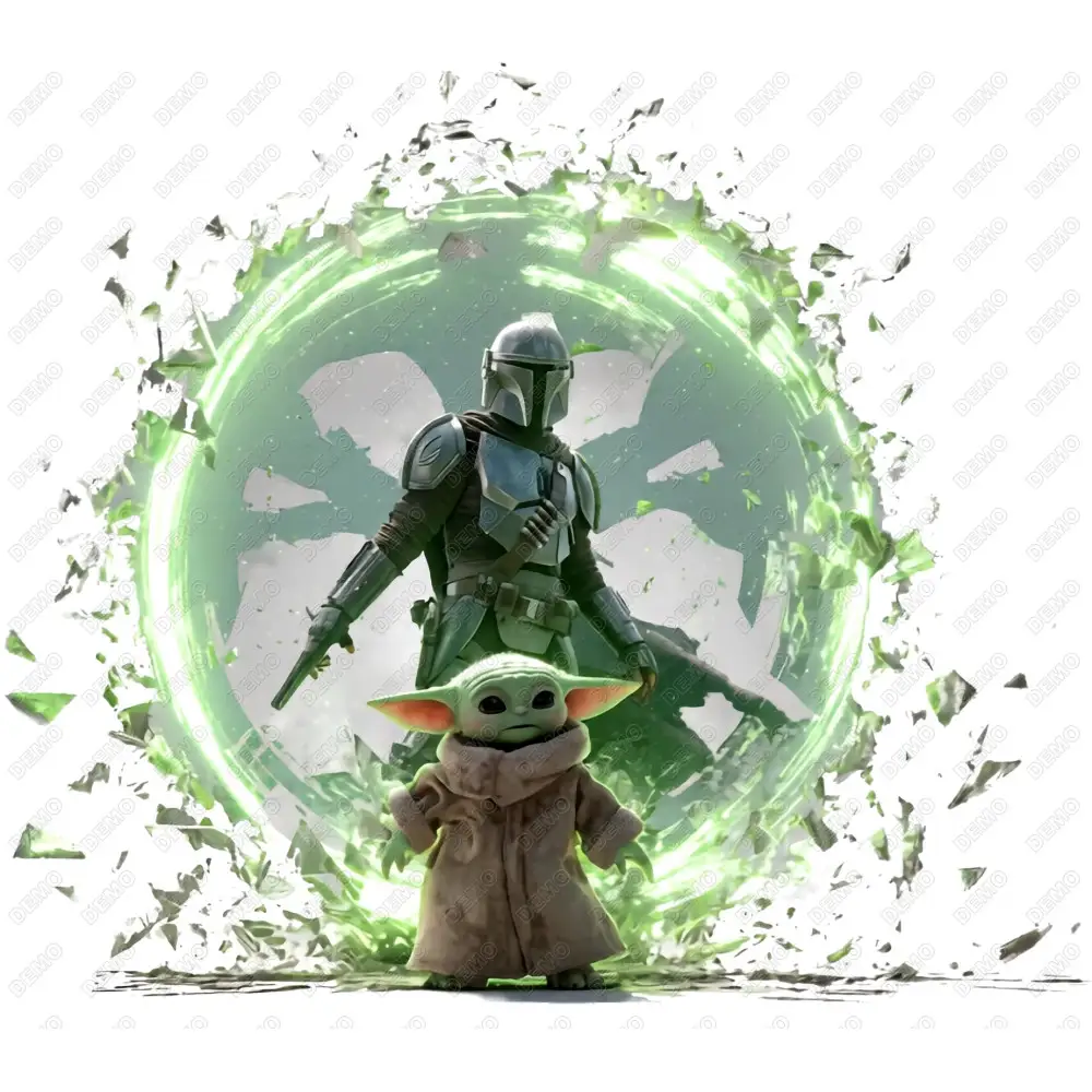 Mandalorian, and Grogu  Master Yoda  DTF  Shirt Iron on Transfer